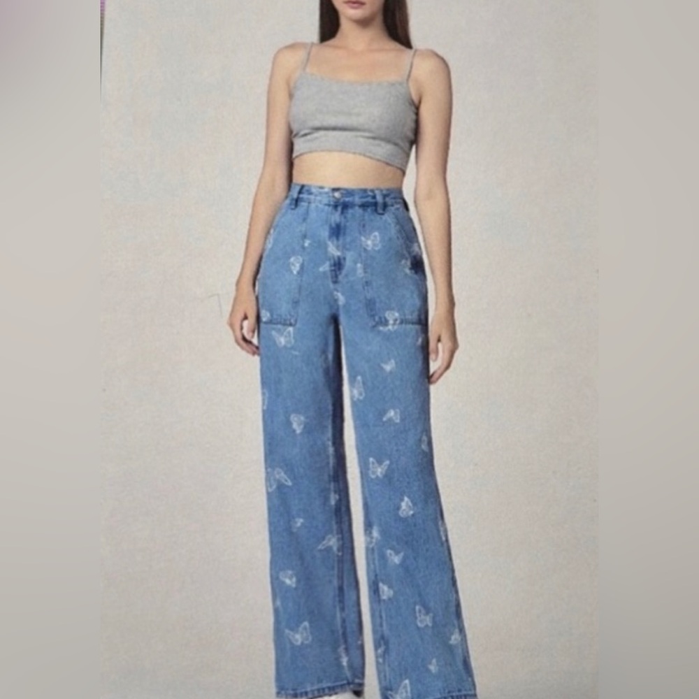 SIMPLE SOCIETY juniors retro 90’s inspired wide jeans size 5/27